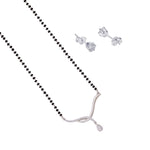 Load image into Gallery viewer, 925 Sterling Silver Mangalsutra with CZ Earring for Women