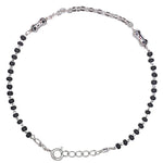 Load image into Gallery viewer, 925 Silver Adjustable Single Chain Black Beads Mangalsutra Bracelet for Women - Taraash