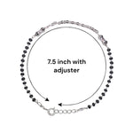 Load image into Gallery viewer, 925 Silver Adjustable Single Chain Black Beads Mangalsutra Bracelet for Women - Taraash