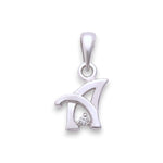 Load image into Gallery viewer, 925 Sterling Silver A Letter Cz Pendant For Men And Women - Taraash
