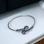 Load image into Gallery viewer, 925 Sterling Silver Bangles with Gemstone Round Design - Taraash