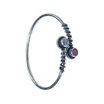 Load image into Gallery viewer, 925 Sterling Silver Bangles with Gemstone Round Design - Taraash