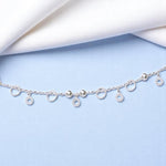 Load image into Gallery viewer, 925 Sterling Silver Beaded Anklet with Circle Charms Single Anklet for Women - Taraash