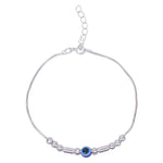 Load image into Gallery viewer, 925 Sterling Silver Beaded Bracelet with Evil Eye Charm For Women - Taraash