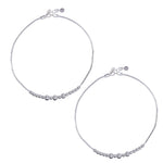 Load image into Gallery viewer, 925 Sterling Silver Beaded Charm Chain Anklet For Women - Taraash