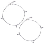 Load image into Gallery viewer, 925 Sterling Silver Beaded Crystal Charm Anklet for Women - Taraash