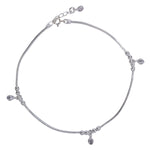 Load image into Gallery viewer, 925 Sterling Silver Beaded Crystal Charm Anklet for Women - Taraash