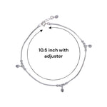 Load image into Gallery viewer, 925 Sterling Silver Beaded Crystal Charm Anklet for Women - Taraash