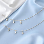 Load image into Gallery viewer, 925 Sterling Silver Beaded Floral Heart Charm Chain Anklet for Girls - Taraash
