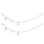 Load image into Gallery viewer, 925 Sterling Silver Beaded Floral Heart Charm Chain Anklet for Girls - Taraash