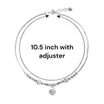 Load image into Gallery viewer, 925 Sterling Silver Beaded Heart Charm Chain Anklet For Women - Taraash