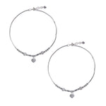 Load image into Gallery viewer, 925 Sterling Silver Beaded Heart Charm Chain Anklet For Women - Taraash