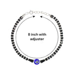 Load image into Gallery viewer, 925 Sterling Silver Black Beaded Adjustable Evil Eye Anklets for Girls - Taraash