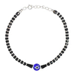 Load image into Gallery viewer, 925 Sterling Silver Black Beaded Evil Eye Bracelet for Women - Taraash
