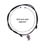Load image into Gallery viewer, 925 Sterling Silver Black Cord with Pink Vesuvianite Single Anklet for Women - Taraash