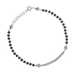 Load image into Gallery viewer, 925 Sterling Silver Black Round Beaded Mangalsutra Bracelet for Women - Taraash