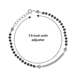 Load image into Gallery viewer, 925 Sterling Silver Black Round Beaded Mangalsutra Bracelet for Women - Taraash