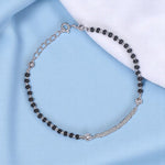 Load image into Gallery viewer, 925 Sterling Silver Black Round Beaded Mangalsutra Bracelet for Women - Taraash