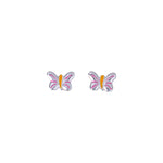 Load image into Gallery viewer, 925 Sterling Silver Butterfly Enamel Kids Stud Earrings for Girls - Taraash
