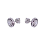 Load image into Gallery viewer, 925 Sterling Silver circular Enamel with CZ Stud Earrings for Women - Taraash