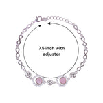 Load image into Gallery viewer, 925 Sterling Silver Circular Pink Mother - of - Pearl with CZ Bracelet for Women - Taraash