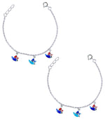 Load image into Gallery viewer, 925 Sterling Silver Colourful bird Enamel Anklet for Kids - Taraash