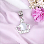 Load image into Gallery viewer, 925 Sterling Silver Crown Pendant with CZ and Mother - of - Pearl For Womens - Taraash