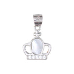 Load image into Gallery viewer, 925 Sterling Silver Crown Pendant with CZ and Mother - of - Pearl For Womens - Taraash