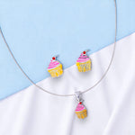 Load image into Gallery viewer, 925 Sterling Silver Cupcake Earring and Chain with Pendant Set for Girls - Taraash