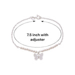 Load image into Gallery viewer, 925 Sterling Silver Cz Butterfly Charm Pearl Bracelet For Women - Taraash