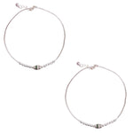 Load image into Gallery viewer, 925 Sterling Silver CZ Elegant Cylindrical Beaded Anklet for Women - Taraash