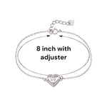 Load image into Gallery viewer, 925 Sterling Silver CZ Heart Charm Chain Bracelet for Women - Taraash