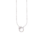 Load image into Gallery viewer, 925 Sterling Silver CZ Round Pendant with Interlink Crown Necklace for Women - Taraash
