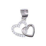 Load image into Gallery viewer, 925 Sterling Silver Double Heart Cubic Zirconia Pendant For Womens - Taraash