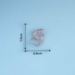 Load image into Gallery viewer, 925 Sterling Silver Double Heart CZ Stud Earrings for Women - Taraash