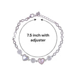 Load image into Gallery viewer, 925 Sterling Silver Double Mother - of - Pearl Heart Bracelet with CZ for Women - Taraash