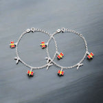 Load image into Gallery viewer, 925 Sterling Silver Dragonfly Charm Chain Anklets for Girls - Taraash