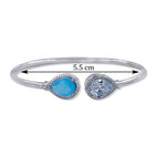 Load image into Gallery viewer, 925 Sterling Silver Drop Shaped Blue CZ Bangles For Women - Taraash