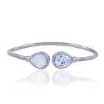 Load image into Gallery viewer, 925 Sterling Silver Drop Shaped White Cz Bangles For Women - Taraash
