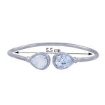 Load image into Gallery viewer, 925 Sterling Silver Drop Shaped White Cz Bangles For Women - Taraash