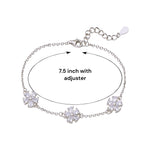 Load image into Gallery viewer, 925 Sterling Silver Elegant CZ Floral Link Chain Bracelet for Women - Taraash