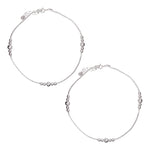 Load image into Gallery viewer, 925 Sterling Silver Elegant Multi Beaded Chain Anklet for Women - Taraash