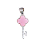 Load image into Gallery viewer, 925 Sterling Silver Elegant Pink Mother of Pearl Key Pendant with CZ for Women - Taraash