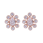 Load image into Gallery viewer, 925 Sterling Silver Elegant Rose Gold Cz Tear Drop Shape Stud Earrings for Women - Taraash