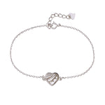 Load image into Gallery viewer, 925 Sterling Silver Elegant Silver Heart Link Chain CZ Bracelet for Women - Taraash