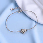 Load image into Gallery viewer, 925 Sterling Silver Elegant Silver Heart Link Chain CZ Bracelet for Women - Taraash