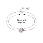 Load image into Gallery viewer, 925 Sterling Silver Elegant Silver Heart Link Chain CZ Bracelet for Women - Taraash