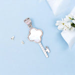 Load image into Gallery viewer, 925 Sterling Silver Elegant White Mother of Pearl Key Pendant with CZ for Women - Taraash
