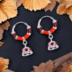 Load image into Gallery viewer, 925 Sterling Silver Enamel Hoop Jhumki Earrings for Girls/Women - Colorful & Stylish - Taraash