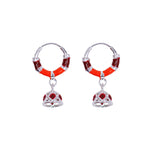 Load image into Gallery viewer, 925 Sterling Silver Enamel Hoop Jhumki Earrings for Girls/Women - Colorful & Stylish - Taraash